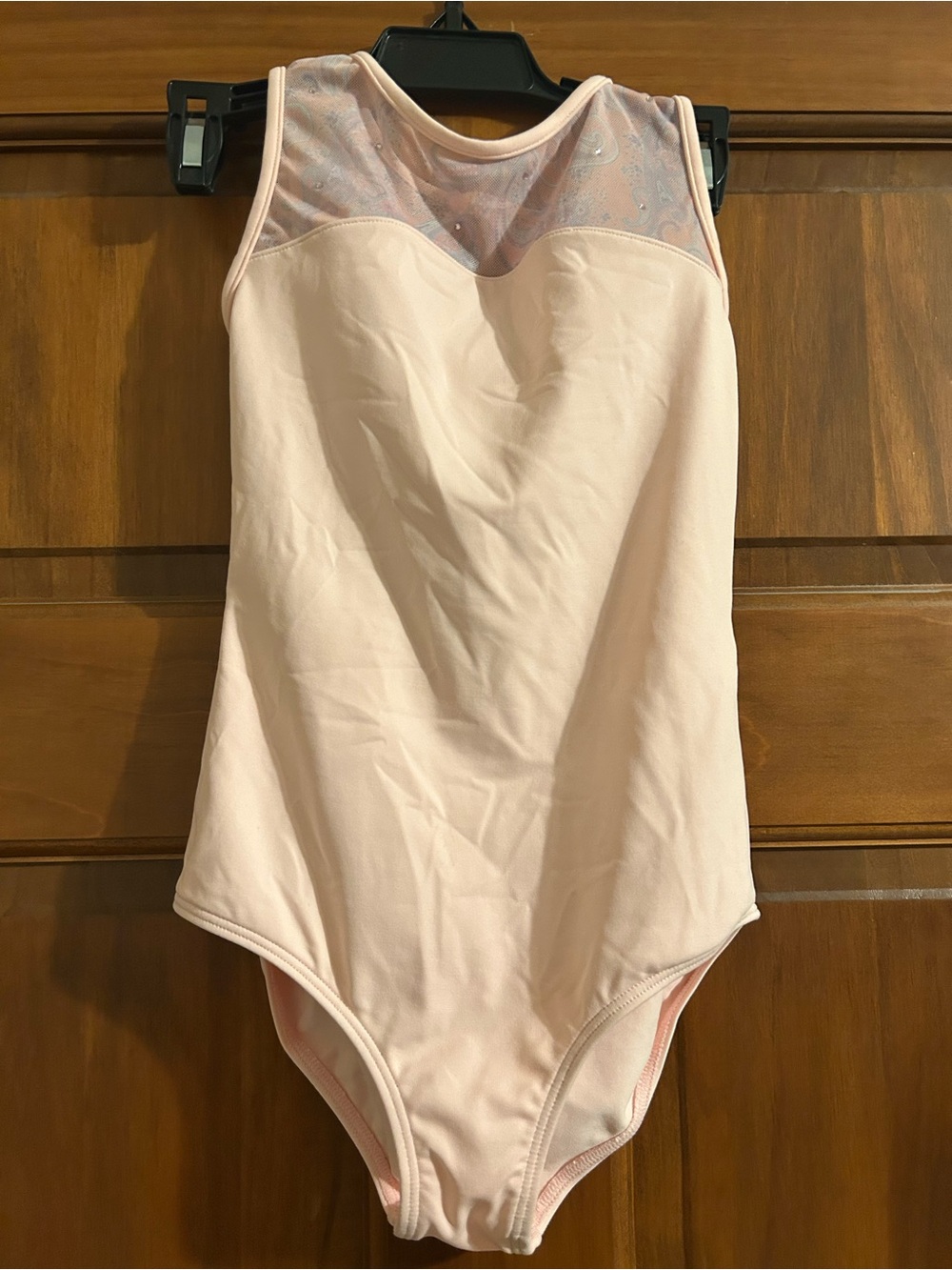 Mirella Pale Pink Sleeveless Bodysuit with Sheer Yoke